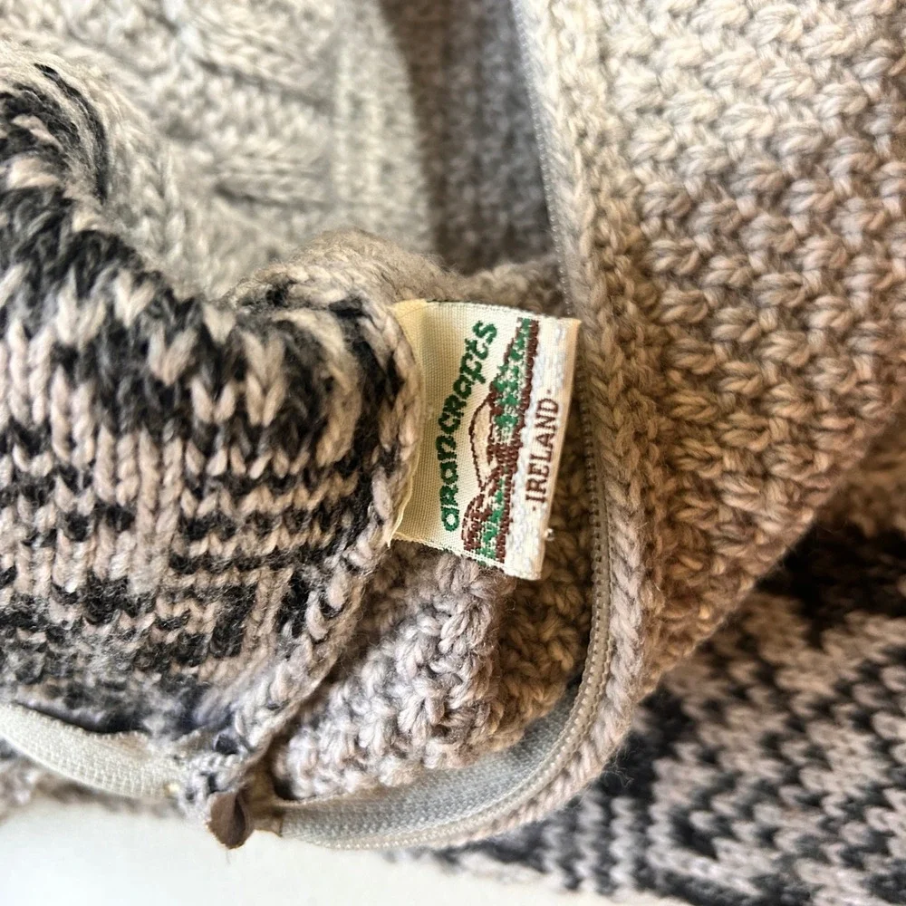 Aran Crafts Ireland 2 Merino Wool‎ Cable Knit Zippered Pillowcases cushion cover